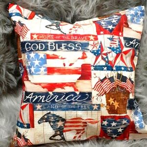 Patriotic Home of the Brave Accent Pillow